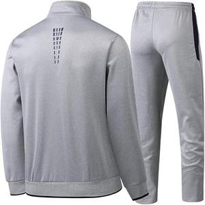 Conjunto informal de atletismo con cremallera completa para hombre, chándal de manga larga con cuello levantado y chaqueta deportiva y pantalones para correr en invierno - Product Image 2