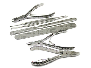 Podologie 7 pièces d'instruments de chiropodie en acier inoxydable, lame incurvée, outils professionnels de soin des ongles, pinces à ongles durables - Product Image 6