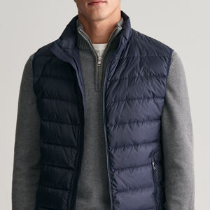 Winter Outdoor Sleeveless Bubble Puffer Vest for Men Canvas Stand Collar Waterproof Custom Colors & Sizes Wholesale - Product Image 2