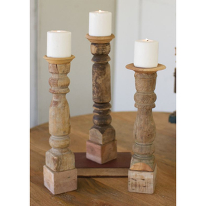 Portavelas de madera de diseño fantástico, portavelas de madera de olivo de calidad superior, Juego de 3 candelabros de madera a un precio atractivo - Product Image 6