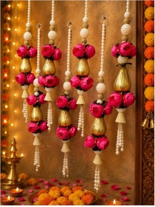 Traditional Pink Peony Floral Wall Hanging With And Gold Accents For <b>Wedding</b> Home Decor Balcony and <b>Ceiling</b> <b>Decoration</b> - Product Image 3