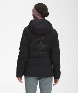 Custom Women's High Quality <b>Puffer</b> <b>Jacket</b> Fashionable Shiny Winter Coat Stand <b>Light</b> Canvas Leather Fabric Zip Closure for Work - Product Image 3