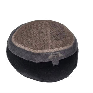 Perruque toupet Miraje Model Taz BD en cheveux humains Remy indiens avec une densité de 100%, vague profonde naturelle et vague corporelle, base en dentelle PU - Product Image 3