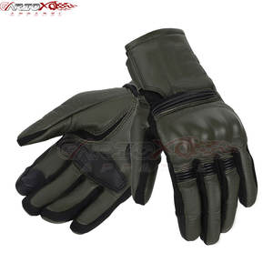Gants de moto en maille et en cuir pour toutes les saisons Gants de moto à manchette longue pour une protection maximale du poignet - Product Image 1