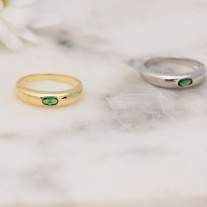 Amazing High Quality Excellent Deep <b>Emerald</b> Gemstone Dome <b>Ring</b> 925 <b>Silver</b> <b>Ring</b> Gemstone <b>Ring</b> at Affordable Price for Women - Product Image 1