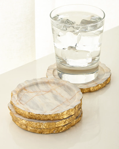 Customized Design Marble <b>Coaster</b> Set of 4 <b>white</b> Marble <b>Coaster</b> Set Round Natural <b>Coasters</b> For Table Decorative - Product Image 4