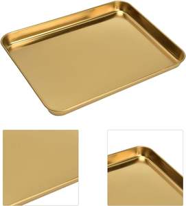 Bandeja de servicio rectangular de acero inoxidable de primera calidad versátil para comedor o decoración Diseño multiusos elegante y duradero para eventos en casa - Product Image 4