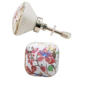 Nueva Llegada Marroquí de Lujo de Oro Rosa Flor de Cerámica Perillas Cajón Gabinete Manija Tiradores Muebles Manijas y Perillas - Product Image 1