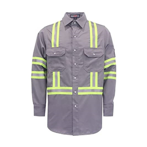 Camisa de trabajo de algodón ignífuga de alta visibilidad al por mayor OEM - NFPA 2112 - Product Image 4