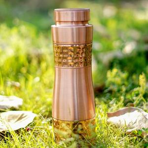 Presenting New Sipper <b>Water</b> <b>Copper</b> <b>Bottle</b> with Matte and Bottom Hammered with Mirror Polished Finished <b>Copper</b> Sipper <b>Bottle</b> - Product Image 1