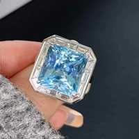 Bague en argent sterling 925 avec aquamarine, design minimaliste délicat, élégante, fine, pour tous les jours, bijoux religieux