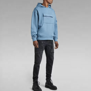 DEC Usine Personnalisé Blanc Hoodies Grande Poche Hommes Français Terry Coton Pull Logo Graphique Impression Hoodies - Product Image 5