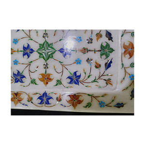 ถาดหินอ่อนสไตล์อิตาลีสุดหรูฝังหินธรรมชาติล้วนด้วยมือสำหรับบ้านและโรงแรม - Product Image 4