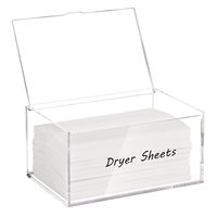Porte-feuille de sèche-linge pour la buanderie, boîte de distribution de feuilles de sèche-linge en acrylique transparent avec couvercle pour l'organisation du tissu