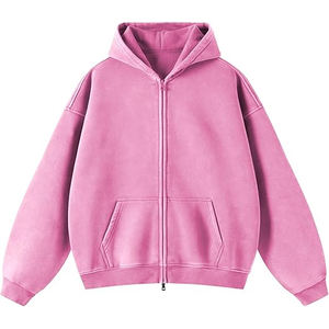 2025 lavage à l'acide fermeture éclair sweats à capuche hommes à la mode surdimensionné marque personnalisée Streetwear Gym décontracté fermeture éclair sweats à capuche - Product Image 1