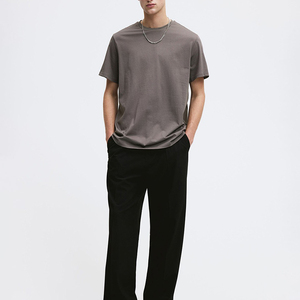 Nuevas camisetas de hombre de alta calidad a precio al por mayor, camisetas ligeras de algodón en color gris sólido, camisetas transpirables para hombre - Product Image 2