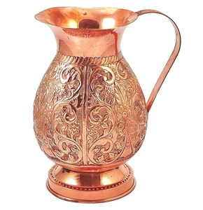 Llamativa jarra de agua de cobre acabada, jarra de Decoración de cocina y mesa para el hogar, Hotel, restaurantes, diseño en relieve a precio mayorista - Product Image 1