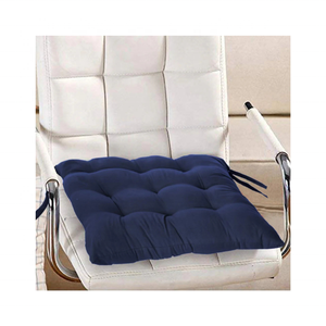 Navy Blue 100% Cotton Tufted <b>Chair</b> <b>Pads</b> Soft Feel Embroidered Rustic Design 20x20 Inches Lightweight New Arrival Hotel Home Sofa - Product Image 1