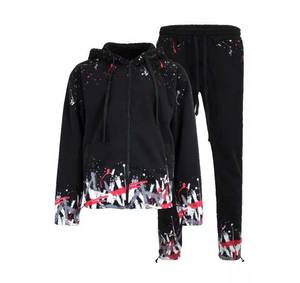 Nouveau Style 2025 personnalisé haute qualité coton lavé à l'acide surdimensionné survêtement Vintage hommes cyclisme ruine lavage à l'acide costume pour hommes - Product Image 1