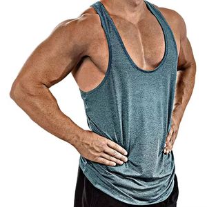 Camiseta sin mangas de punto informal para gimnasio para hombre, camiseta de verano de compresión transpirable de secado rápido al por mayor - Product Image 3