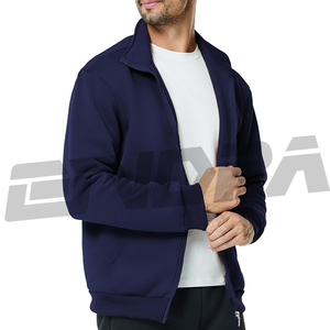 Sudadera de lana con cremallera completa para hombre, chaqueta ligera con cuello falso, manga larga, tacto suave, estilo informal, ajuste cómodo, ropa de abrigo de moda - Product Image 3