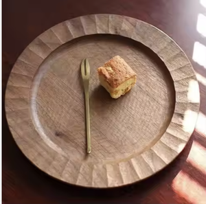 Platos de madera de acacia Platos redondos para servir Vajilla natural Comedor para sándwiches Ensalada para pulido a mano - Product Image 3