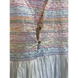 Utsav 25, 100% Algodón, Cintura Natural, Cuello en V, Silueta en A, Bordado a Mano, Ropa Casual Blanca - Product Image 3