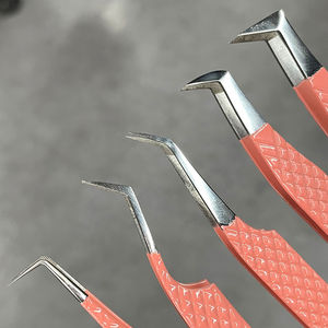 HASIBI NAQIBI SURGICAL CORPORATION HNSC-ET-0019 Pince à épiler en acier 10MM 45/90 degrés en forme de L avec pointe en fibre antistatique Parfaite pour les cils - Product Image 1