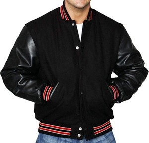 Chaqueta Universitaria Varsity Unisex de Béisbol con Logotipo Personalizado 2025, Cuerpo de Lana, Mangas de Cuero Genuino de Piel de Vaca, Bordado - Product Image 6