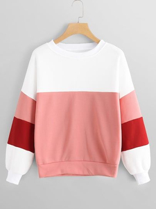 Sweat-shirt en molleton à col rond pour femme de luxe en polyester/coton, logo personnalisé par transfert thermique, motif à carreaux, hiver/printemps, lavé - Product Image 5