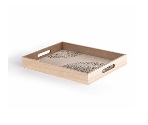 Plateau de service alimentaire en bois de la plus haute qualité avec poignées en fer, taille et forme personnalisées, plateau de service alimentaire en gros - Product Image 5