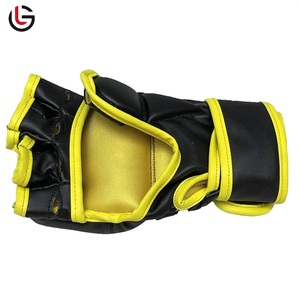 Gants de boxe MMA professionnels en cuir, lacés, demi-doigts, respirants, fermeture à lacets, ensemble d'entraînement UFC pour sac de frappe - Product Image 3