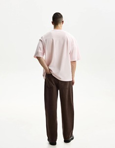 ¡Novedad de 2025! Camiseta de manga corta con cuello redondo para hombre, 250g, peso pesado, gran tamaño, diseño cuadrado blanco, patrón de letras, estambre, ajuste holgado - Product Image 3