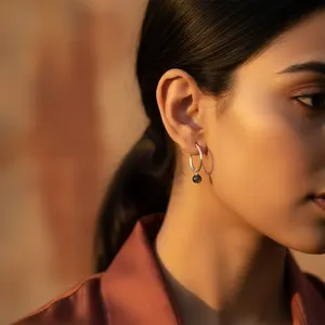 Aros de Plata 925 Vintage y Modernos con Piedras Preciosas, Oro de 18K, Diversas Piedras Principales - Certificado GIA para Mujer - Product Image 3