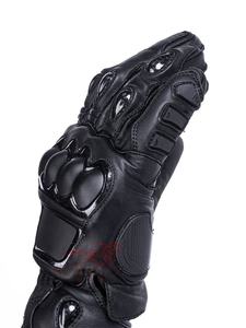 ถุงมือแข่งรถหนังวัวพร้อมซับในนุ่มสีดำล้วน - Product Image 2