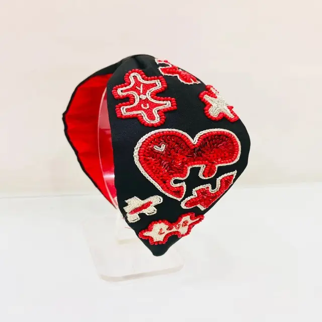 Đẹp tình yêu biểu tượng trái tim thiết kế thời trang phụ kiện tóc phụ nữ Turban phong cách hairbands/headbands dân tộc mô hình độc đáo