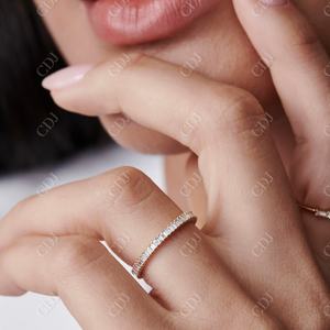 Baguette de oro macizo moderno, banda de boda de diamante cultivado en laboratorio, eternidad completa, banda de compromiso de diamante apilable única - Product Image 4