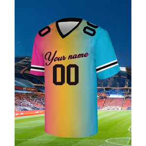 Camiseta de fútbol americano para adultos de alta calidad al por mayor camiseta de fútbol de corte automático multicolor - Product Image 1