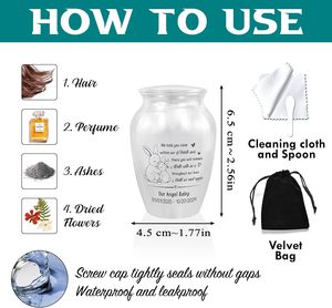 Urna conmemorativa de recuerdo decorativa de acero inoxidable para la pérdida de Niños de urnas plateadas de tamaño personalizado - Product Image 3