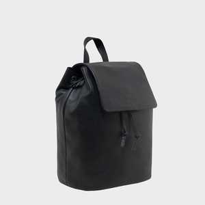 Sac à dos à rabat en cuir pleine fleur noir fait à la main de qualité supérieure Style Vintage Top fournisseur indien fabricant Saman exportations - Product Image 4