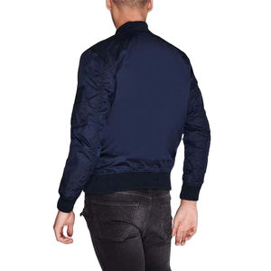 Veste bomber en toile personnalisable pour homme, col montant, logo frontal, fermeture éclair de haute qualité, vente chaude, service OEM - Product Image 3