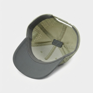 Custom Laser Perforated Baseball Cap Adjustable Breathable Outdoor Casual <b>Hat</b> Gray <b>Green</b> TPU Logo Wholesale High Quality OEM ODM - Product Image 5