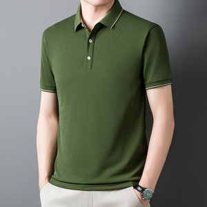 ¡Novedad de 2025! Polos de manga corta personalizables para hombre, estampado de patrón sólido hecho de Piqué, polos de algodón para hombre - Product Image 6