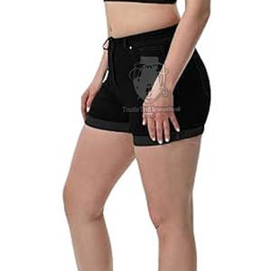 Shorts en jean pour femmes de qualité supérieure, style décontracté, uni, légers, fabriqués en usine. - Product Image 4