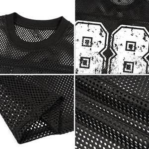 Unisex Customized Design Boxy Fit Mesh <b>American</b> Football Jersey Summer Gym Oversized Short Sleeved Sports Printed Plus Size - Product Image 4