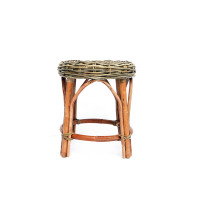 Chaise en rotin Mulya au design vintage traditionnel avec cannage en osier pour l'extérieur, la terrasse, la salle à manger et la cuisine dans une villa