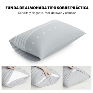 Set Copripiumino Moderno a Righe con Cerniera in 100% Poliestere Tessuto, con Federe Morbide e Traspiranti per un Sonno Confortevole a Casa - Product Image 4
