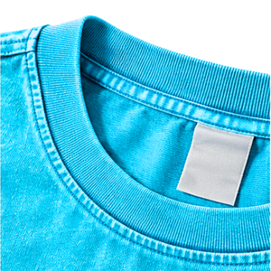 T-shirt ample vintage délavé bleu pour homme, manches courtes, col rond, uni, décontracté, streetwear, en coton, teint en pièce, tissu doux - Product Image 3
