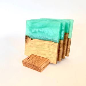 ที่รองแก้วทำจากเรซินและไม้อะคาเซียพร้อมขาตั้งสำหรับใช้ในสำนักงานงานปาร์ตี้รับประทานอาหารงานกลางแจ้งออกแบบได้ตามต้องการ - Product Image 4