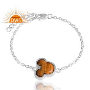 Venta caliente 925 plata esterlina Natural amarillo Ojo de Tigre pulsera de piedras preciosas diseño personalizado joyería para mujer regalo para ella - Product Image 1